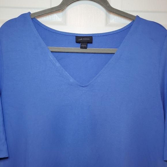 J. Jill Wearever Collection Blue Paisley A-Line Dress Flutter Sleeves Sz L - Picture 3 of 10